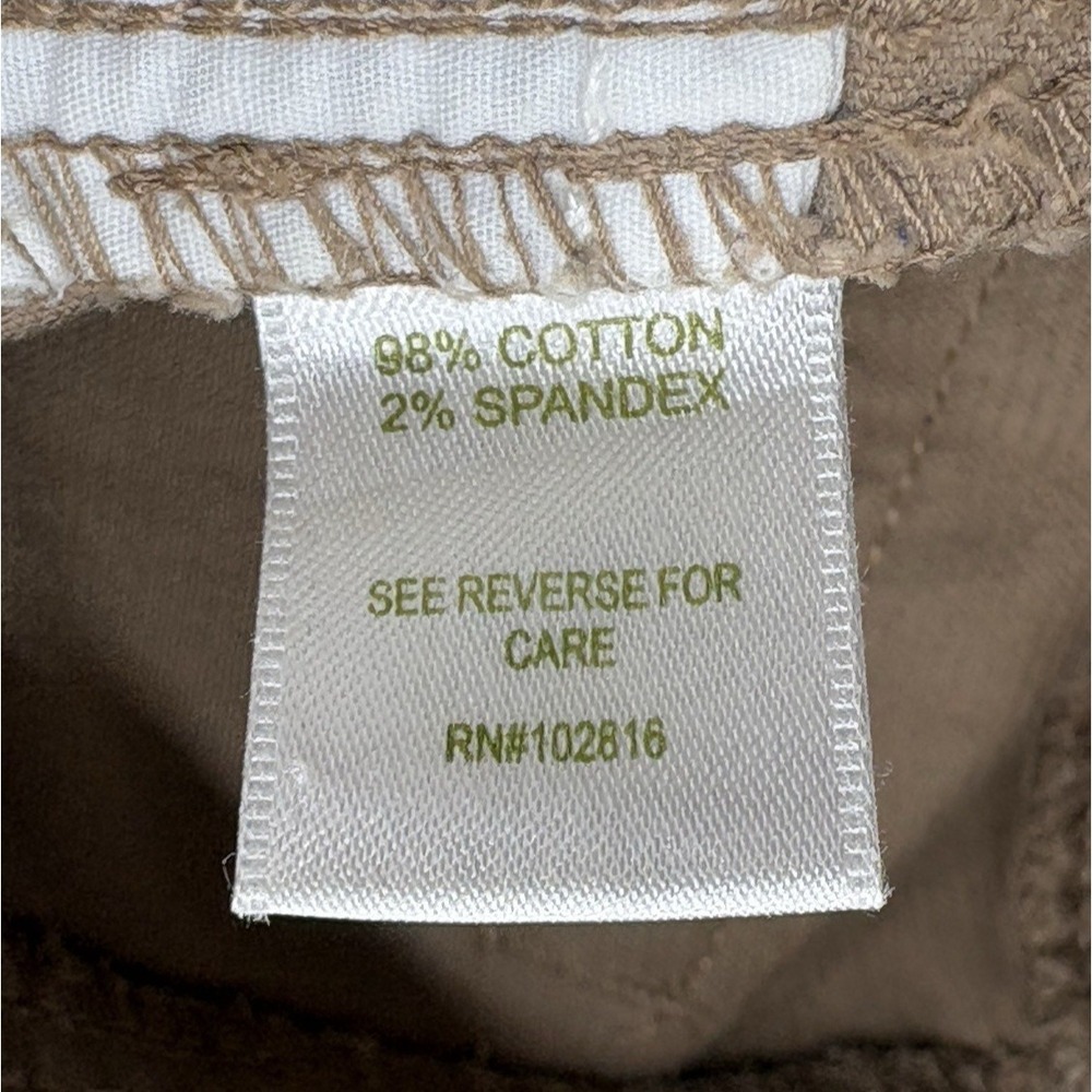 Garnet Hill Corduroy Straight‎ Leg Pants Women's 6 Tan Stretch Cotton Minimalist - Picture 4 of 10